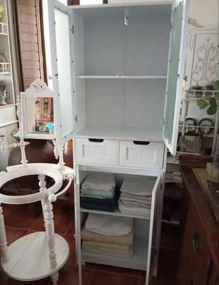 Armario blanco aparador vitrina 4 puertas NUEVO