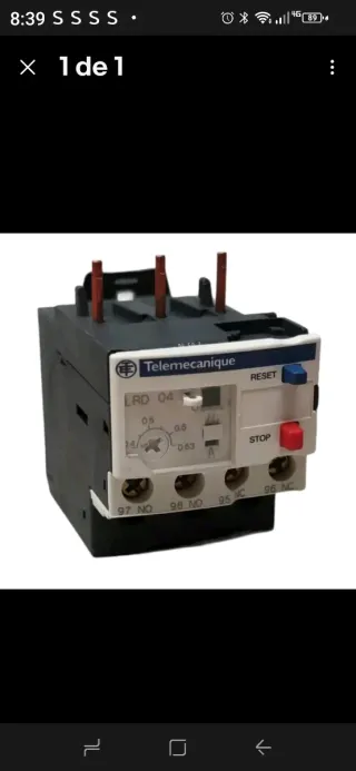 Relé Telemecanique LRD04 0.4-0.63A