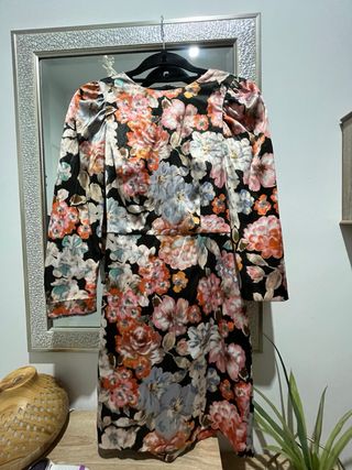 Vestido Zara Satinado Fiesta Talla XS