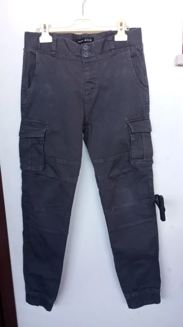 Pantaloni cargo ragazzo grigi