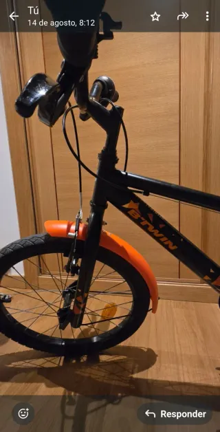 Bicicleta Infantil Btwin 20 Naranja/Negra
