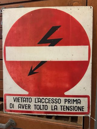 Targa industriale vietato accesso lamiera serigrafata 40x33cm