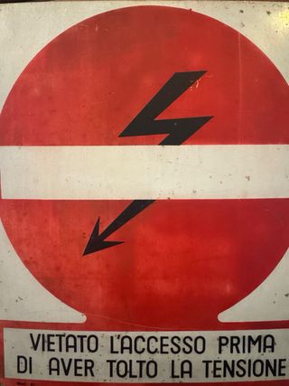 Targa industriale vietato accesso lamiera serigrafata 40x33cm