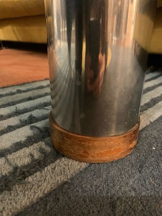 Mesa centro cristal y metal Mid Century