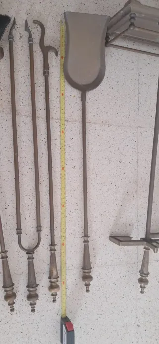 Set herramientas chimenea bronce antiguo