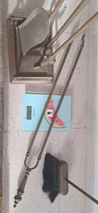 Set herramientas chimenea bronce antiguo