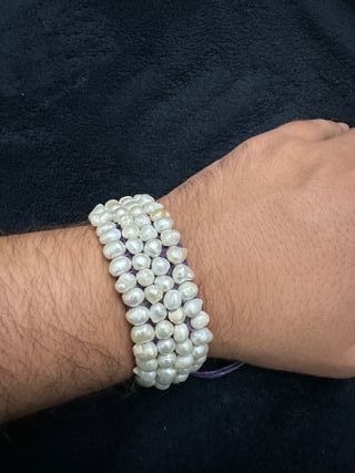 Pulsera artesanal 100 perlas naturales