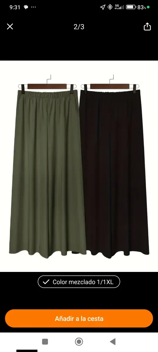 2 pantaloni larghi verdi e neri taglia XL