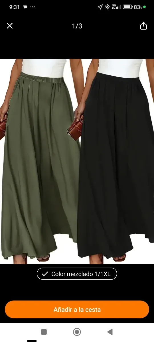 2 pantaloni larghi verdi e neri taglia XL