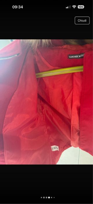 Cappotto donna rosso con pelliccia