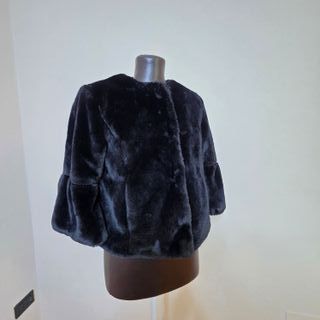 Giacca Donna Corta M Eco fur Nera PIAZZA ITALIA