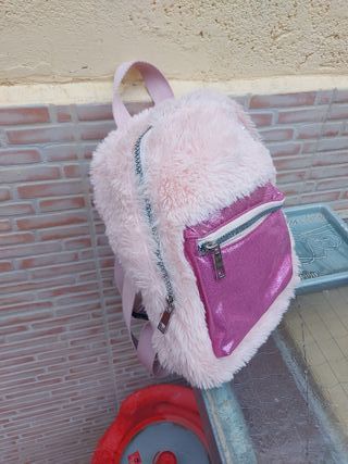Mochila peluche niña rosa