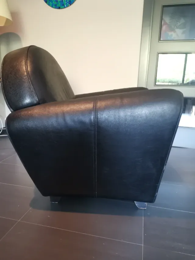 Sillón Club Piel Negro