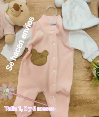 Pijama bebé niña osito 1, 3 y 6 meses