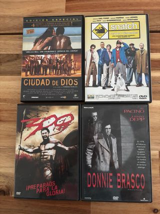 Lote 4 Películas DVD: Ciudad de Dios, Snatch, 300,