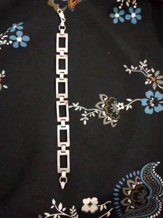 Pulsera eslabones rectangulares plata de Italia 