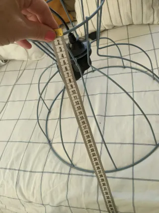 Lámpara de techo jaula metal azul