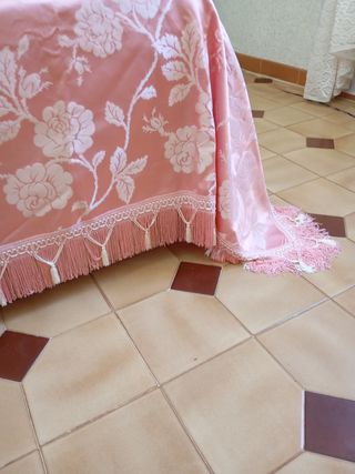 Colcha  puede cortina vintage satinada floral nuev