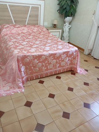 Colcha  puede cortina vintage satinada floral nuev