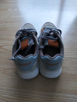 Zapatillas casuales beige, marrón y azul clarito