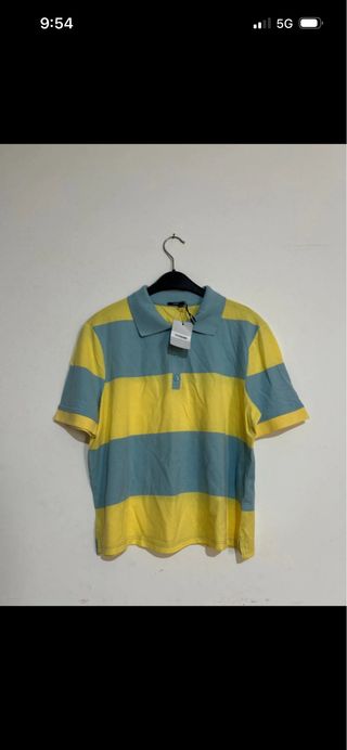 Polo Tezenis donna righe giallo/blu taglia L