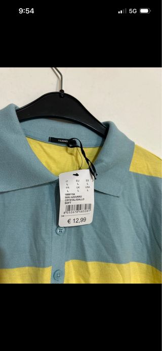 Polo Tezenis donna righe giallo/blu taglia L