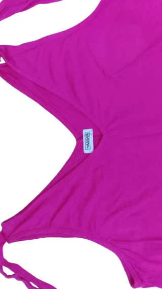 Vestido fucsia tirantes talla grande