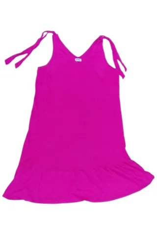 Vestido fucsia tirantes talla grande