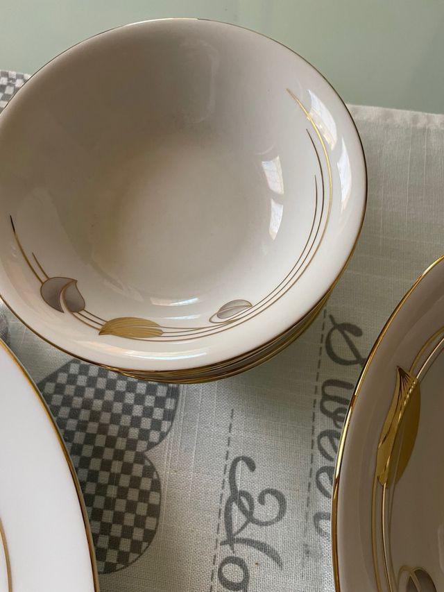 Servizio dolcì e macedonia oro e bianco bavaria