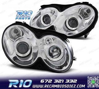 FAROS MERCEDES CLASE CLK W209 02-09 LUPA FONDO CROMO