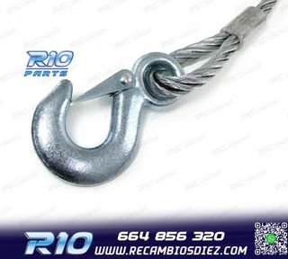 CABLE DE ACERO REMOLQUE CON DOBLE GANCHO