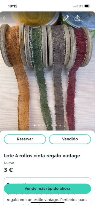 Lote 7 rollos cinta tela (varios colores)