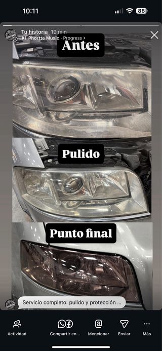 PULIDO DE FAROS COCHES Y MOTOS 