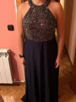Vestido de fiesta lentejuelas y azul