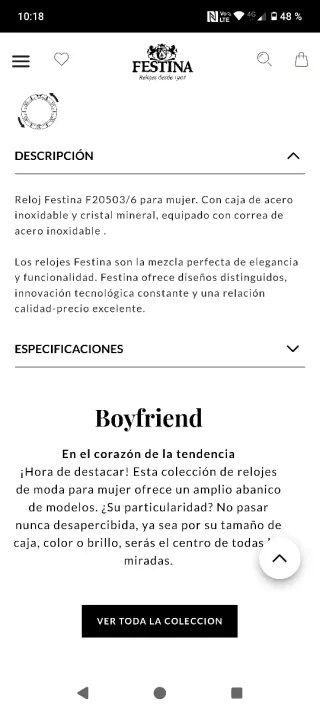 Reloj Festina F20503/6 Mujer