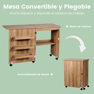 Mesa de Costura Plegable con Ruedas