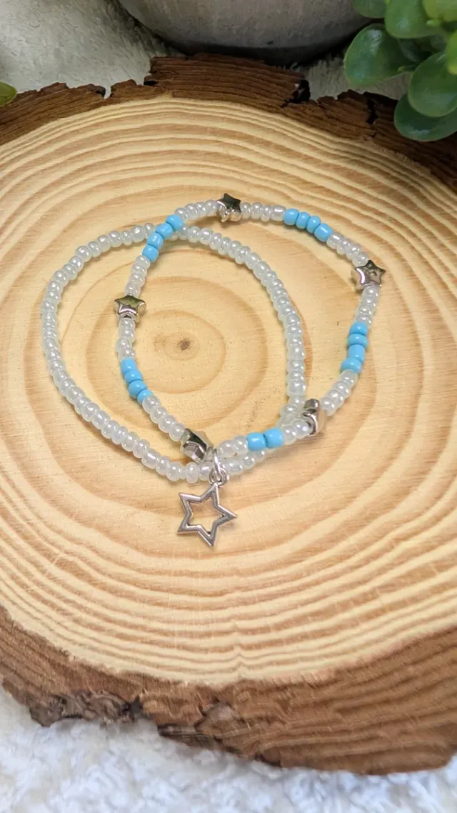 Conjunto 2 pulseras elásticas con estrellas
