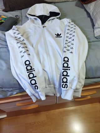 Chaqueta Adidas Blanca con Logo