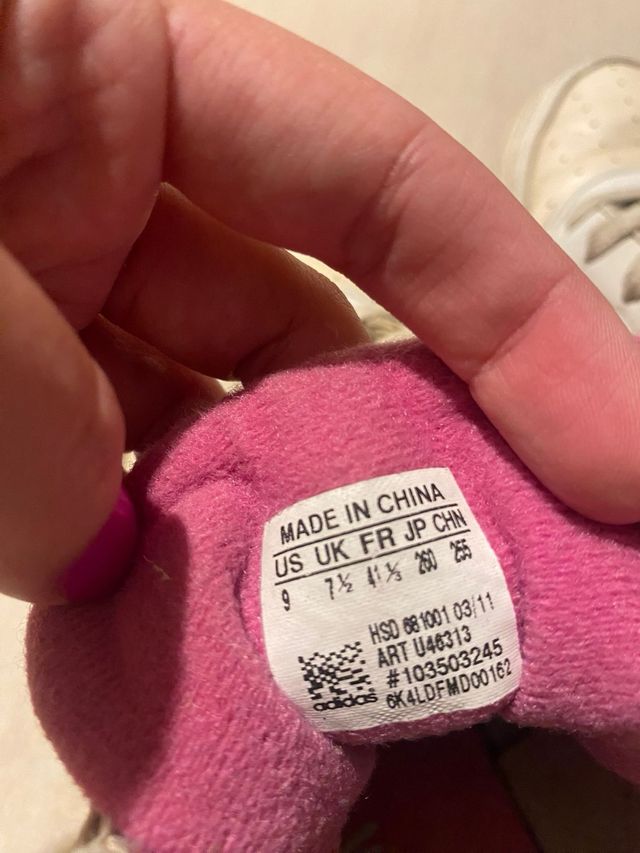 Scarpe Adidas alte bianche e rosa