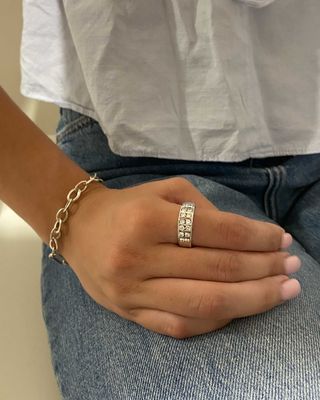Anillo Oro Blanco 18kt Diamantes