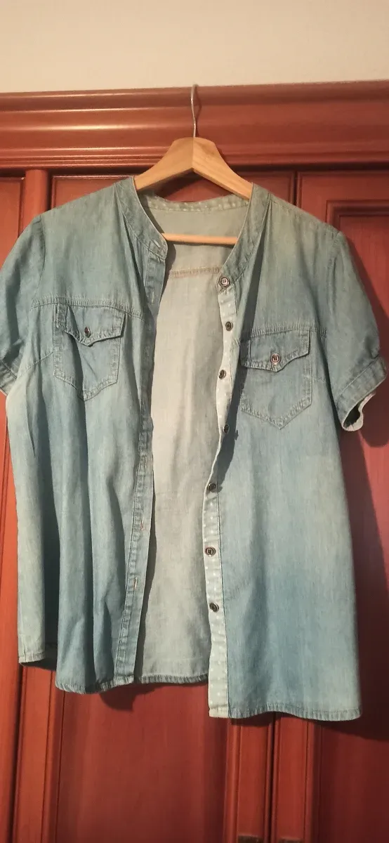 Camisa vaquera mujer manga corta