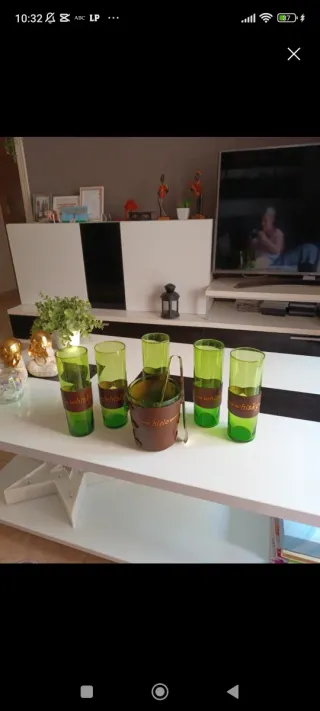 Juego de 6 vasos de whisky y cubitera