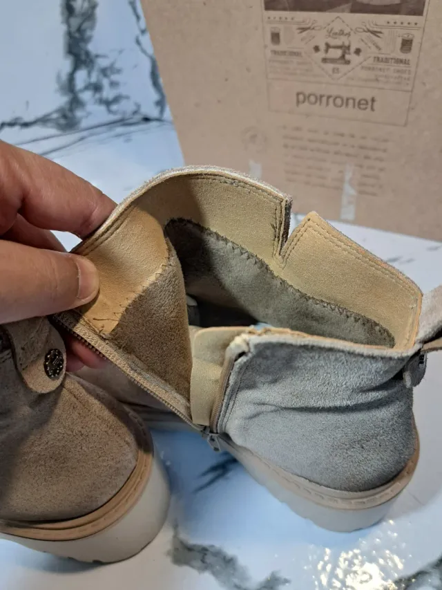 Botines Porronet Piel Arena Talla 38