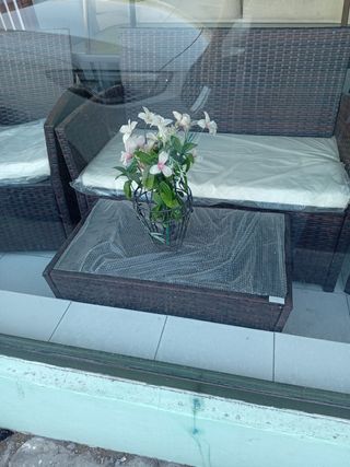 Juego Rattan Exterior Mesa y Sofá