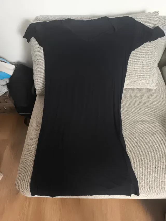 Vestido negro de algodón