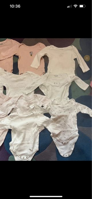Lote 10 bodies bebé 9 meses