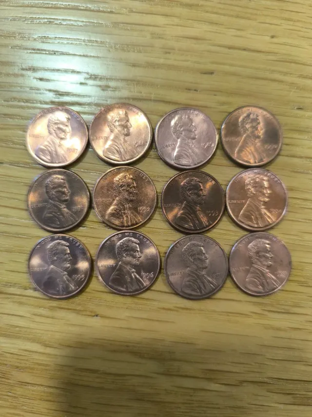 12 Monedas 1 Centavo EEUU Lincoln
