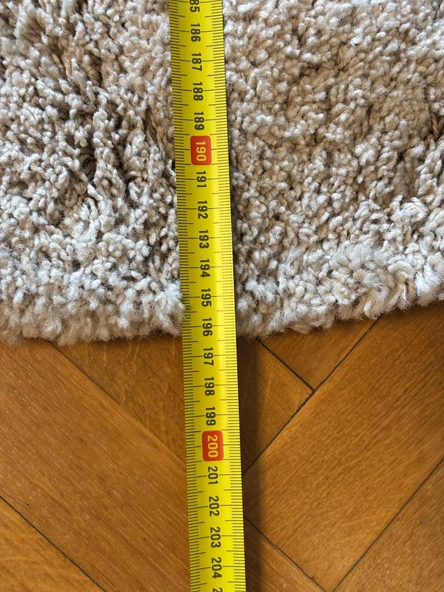 Alfombra redonda color hueso 1,96 cm diámetro