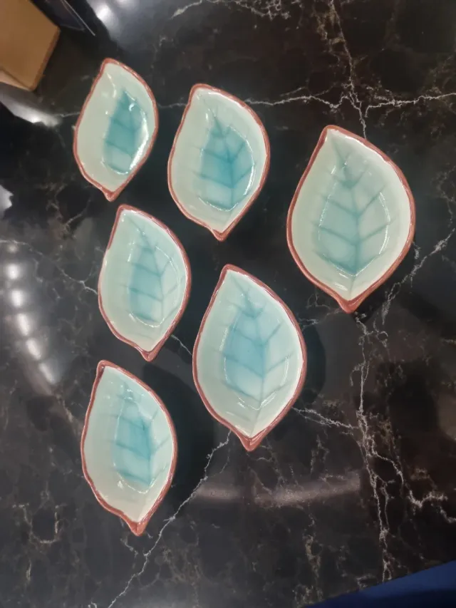 Set 6 Ciotoline Foglia Ceramica