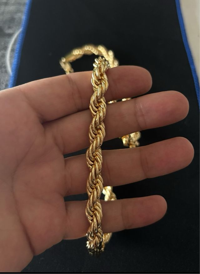 Cadena Oro Laminado Acero 60cm 8mm